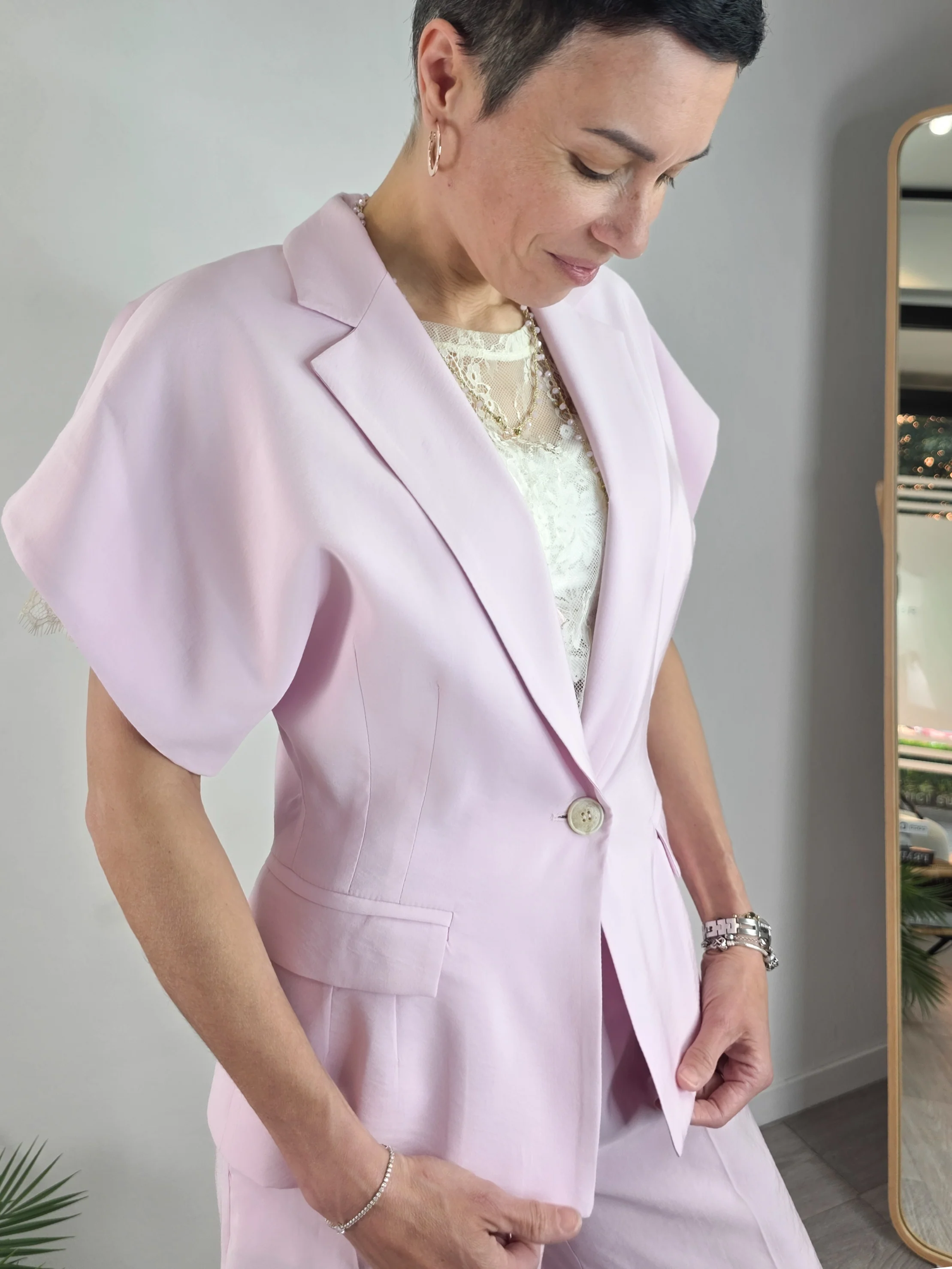 Kontatto - Blazer manica corta - Rosa - Image 5