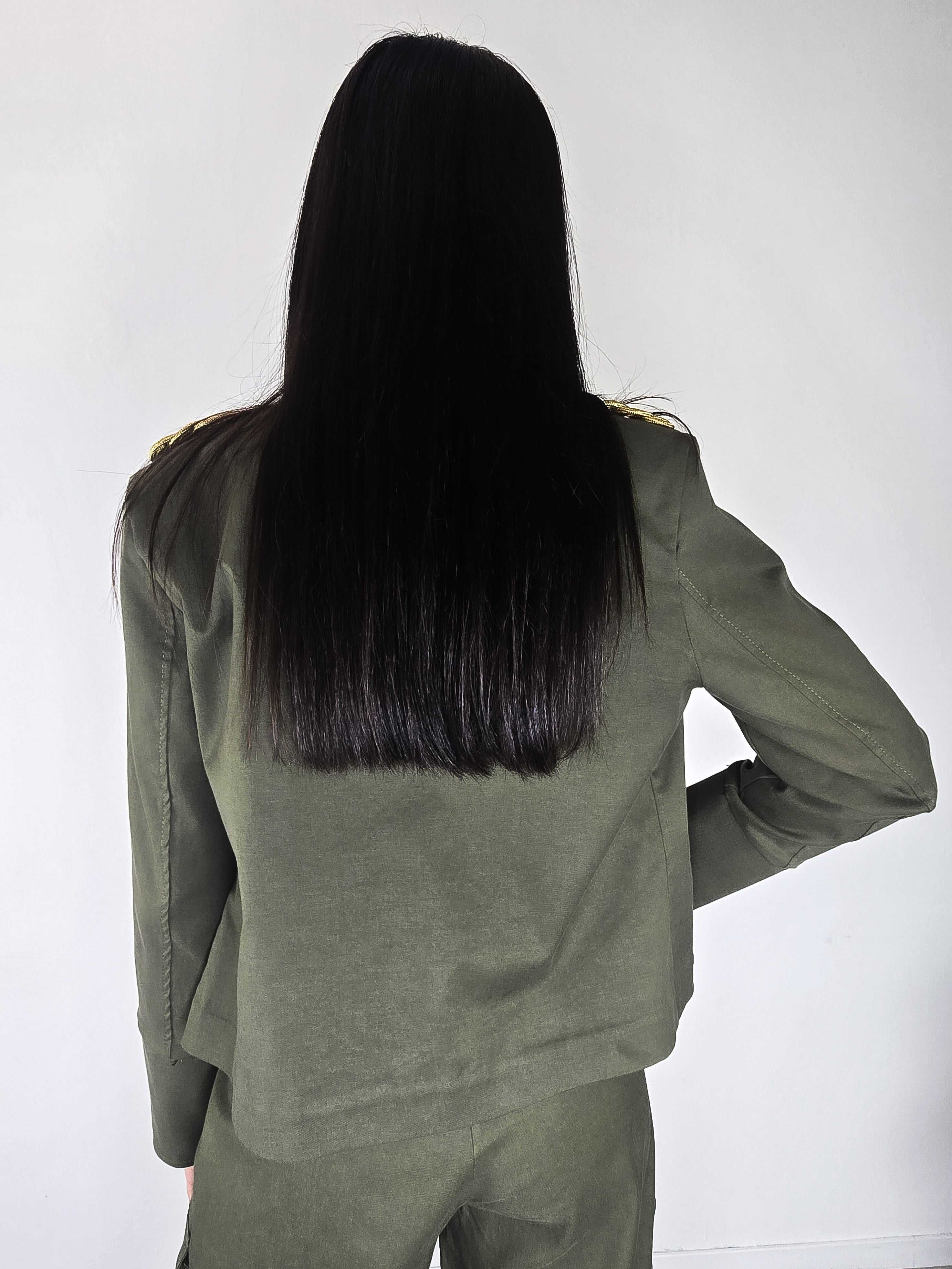 Kikisix - Giacca in gabardina - Verde Militare - Image 3