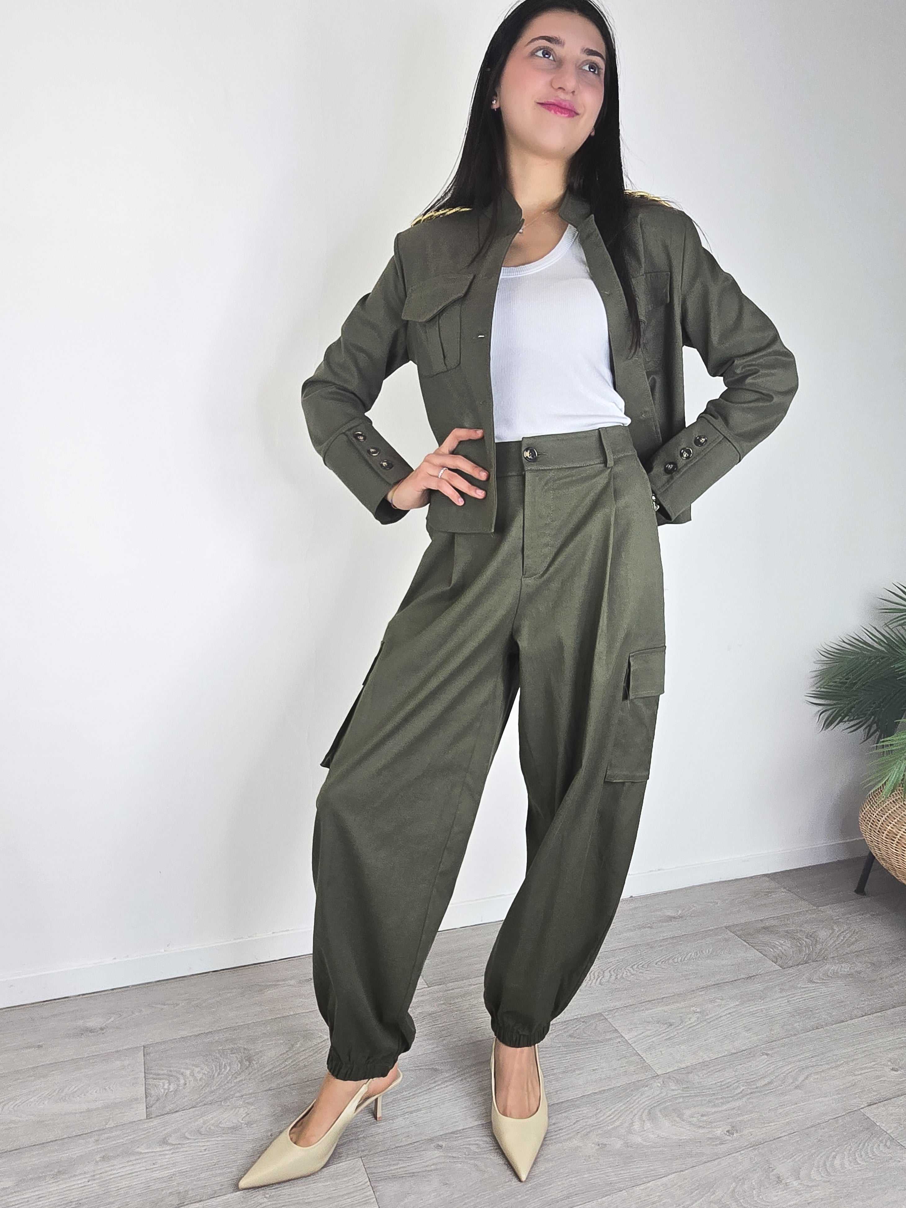 Kikisix - Giacca in gabardina - Verde Militare - Image 4