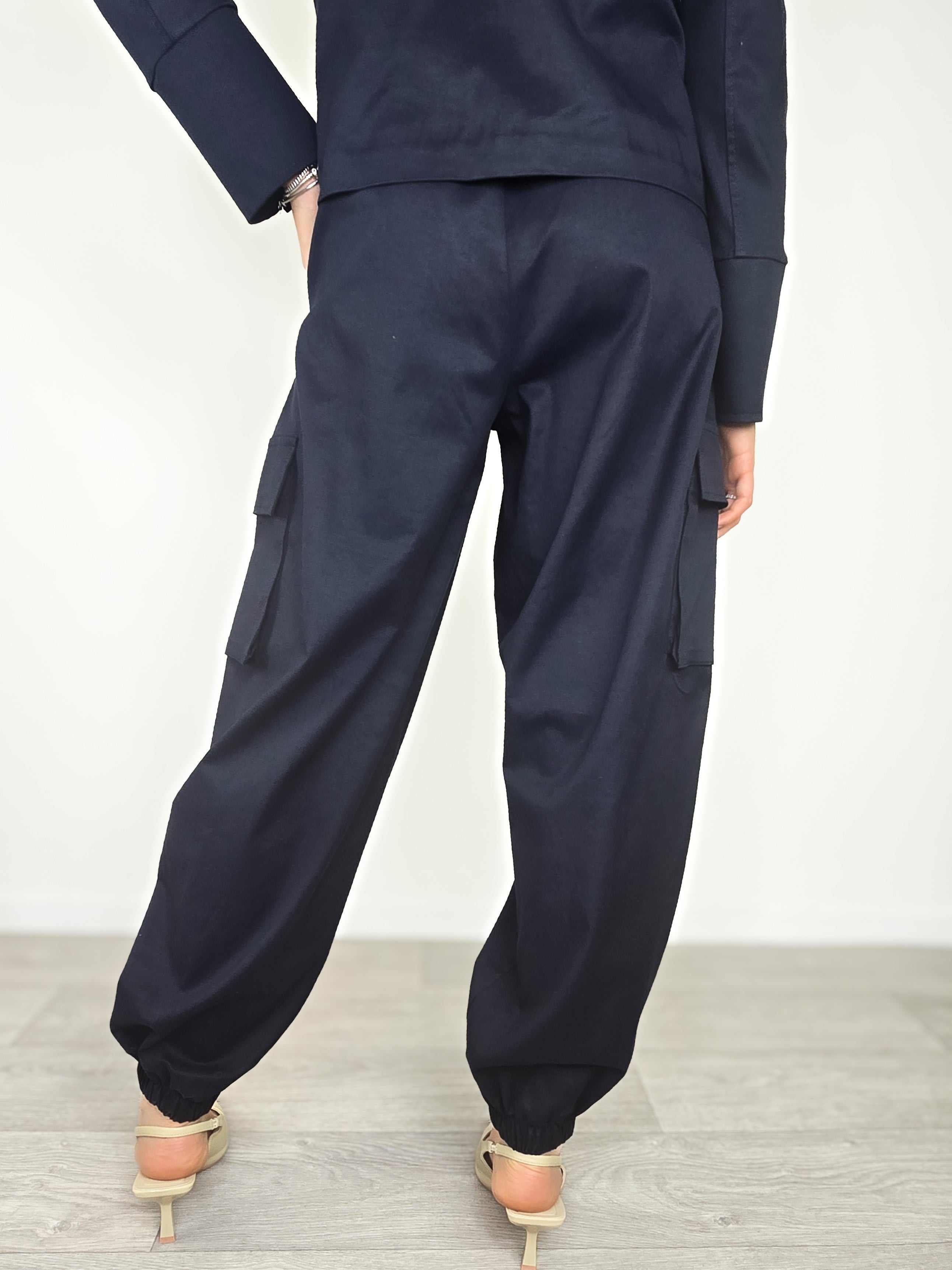 Kikisix - Pantalone cargo con elastico - Blu - Image 3