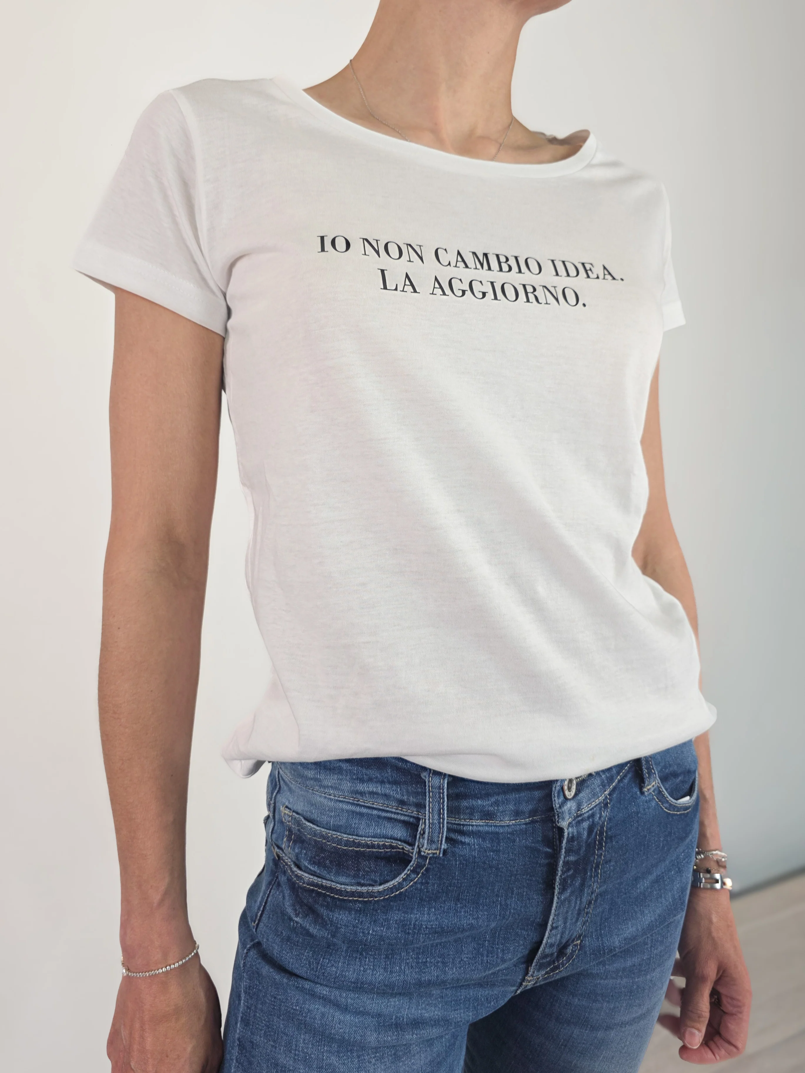 Kikisix - T-shirt Io Non Cambio Idea - Bianco e Nero - Image 2