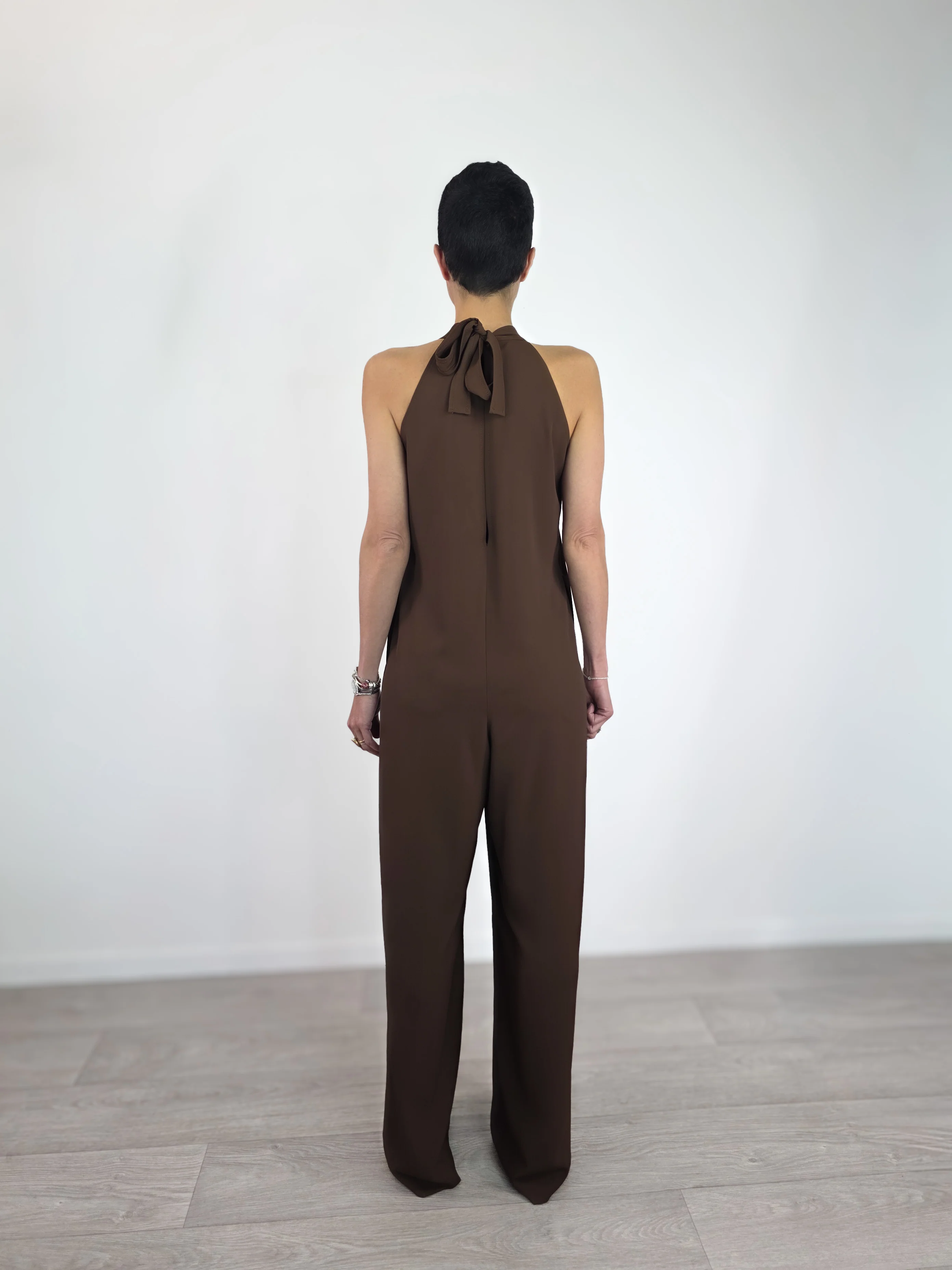 Kontatto - Jumpsuit scollo all'americana - Cacao - Image 5