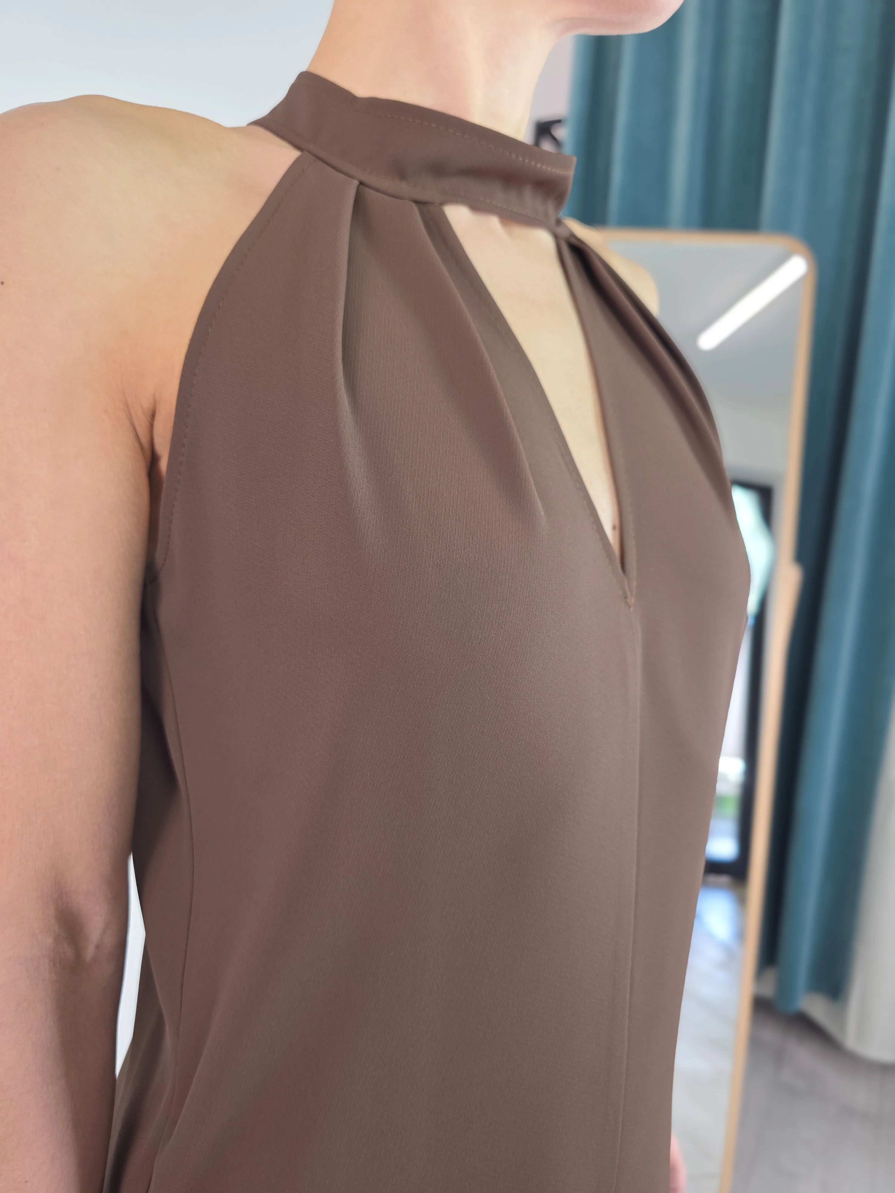 Kontatto - Jumpsuit scollo all'americana - Cacao - Image 6