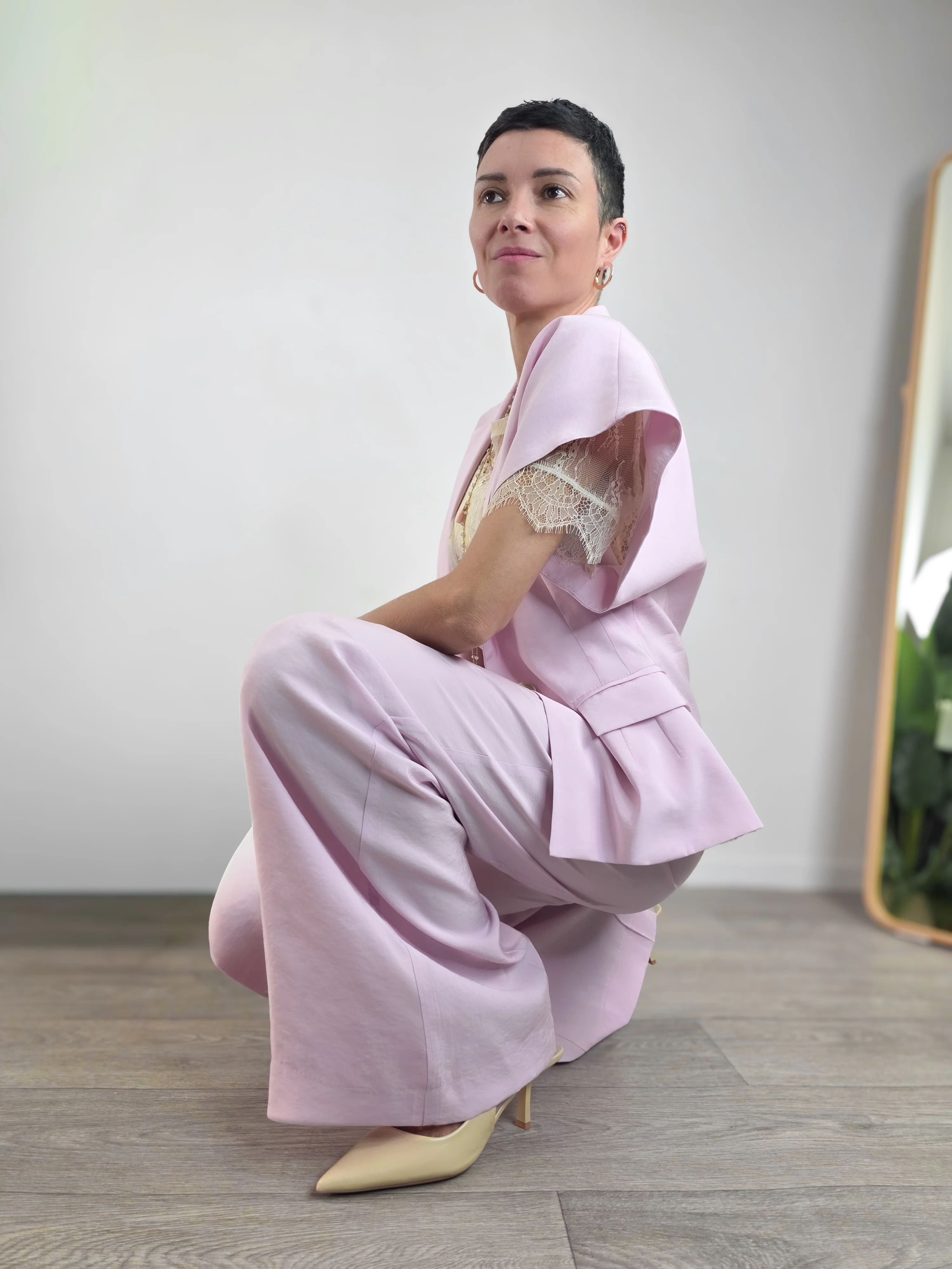 Kontatto - Pantalone a palazzo con cinturina - Rosa - Image 3