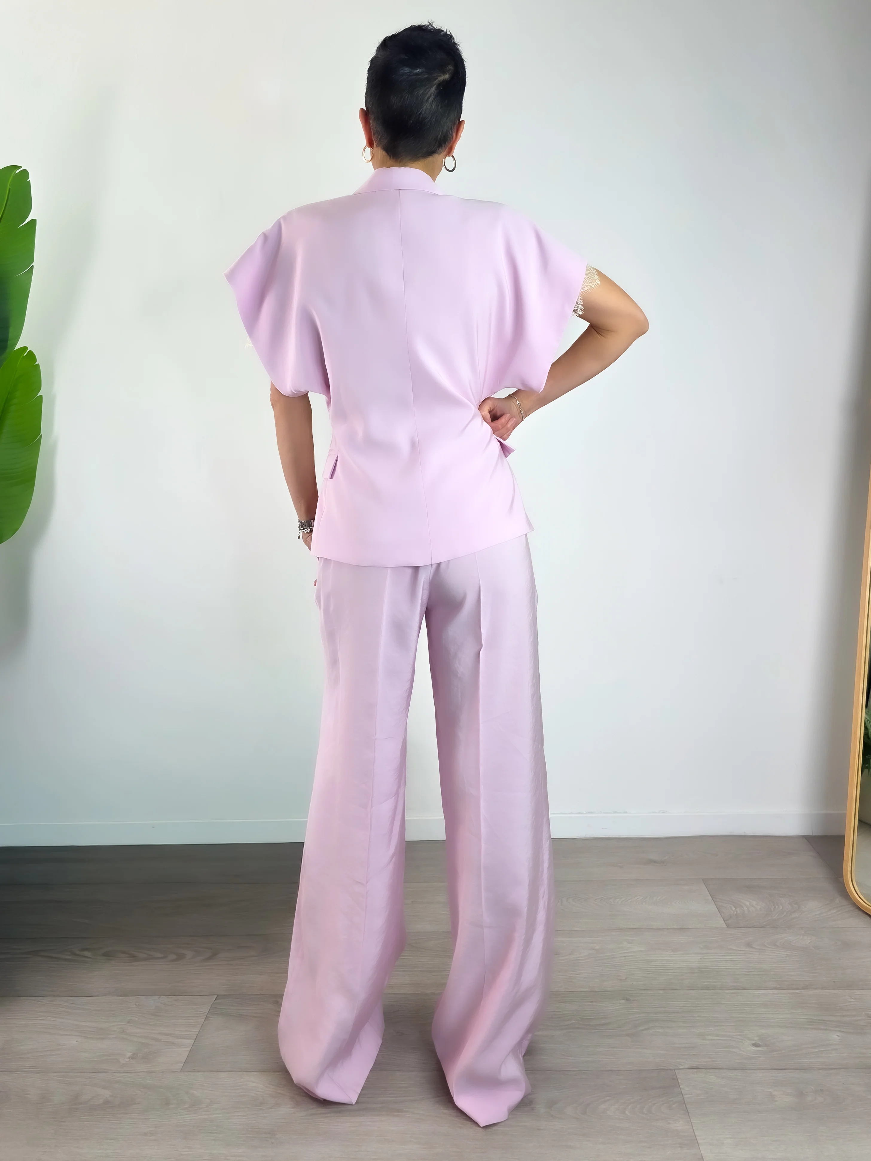 Kontatto - Pantalone a palazzo con cinturina - Rosa - Image 4