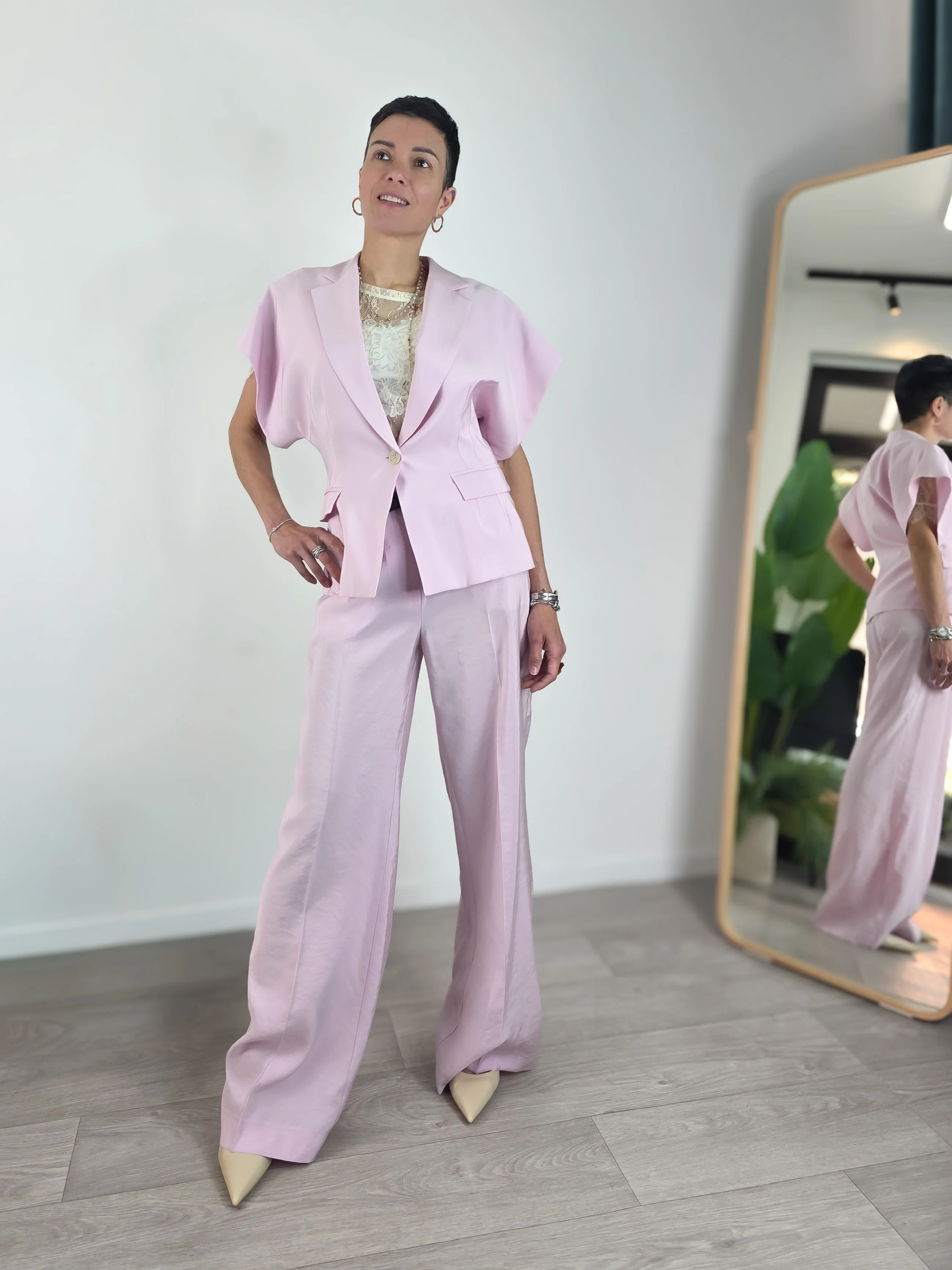 Kontatto - Pantalone a palazzo con cinturina - Rosa - Image 5