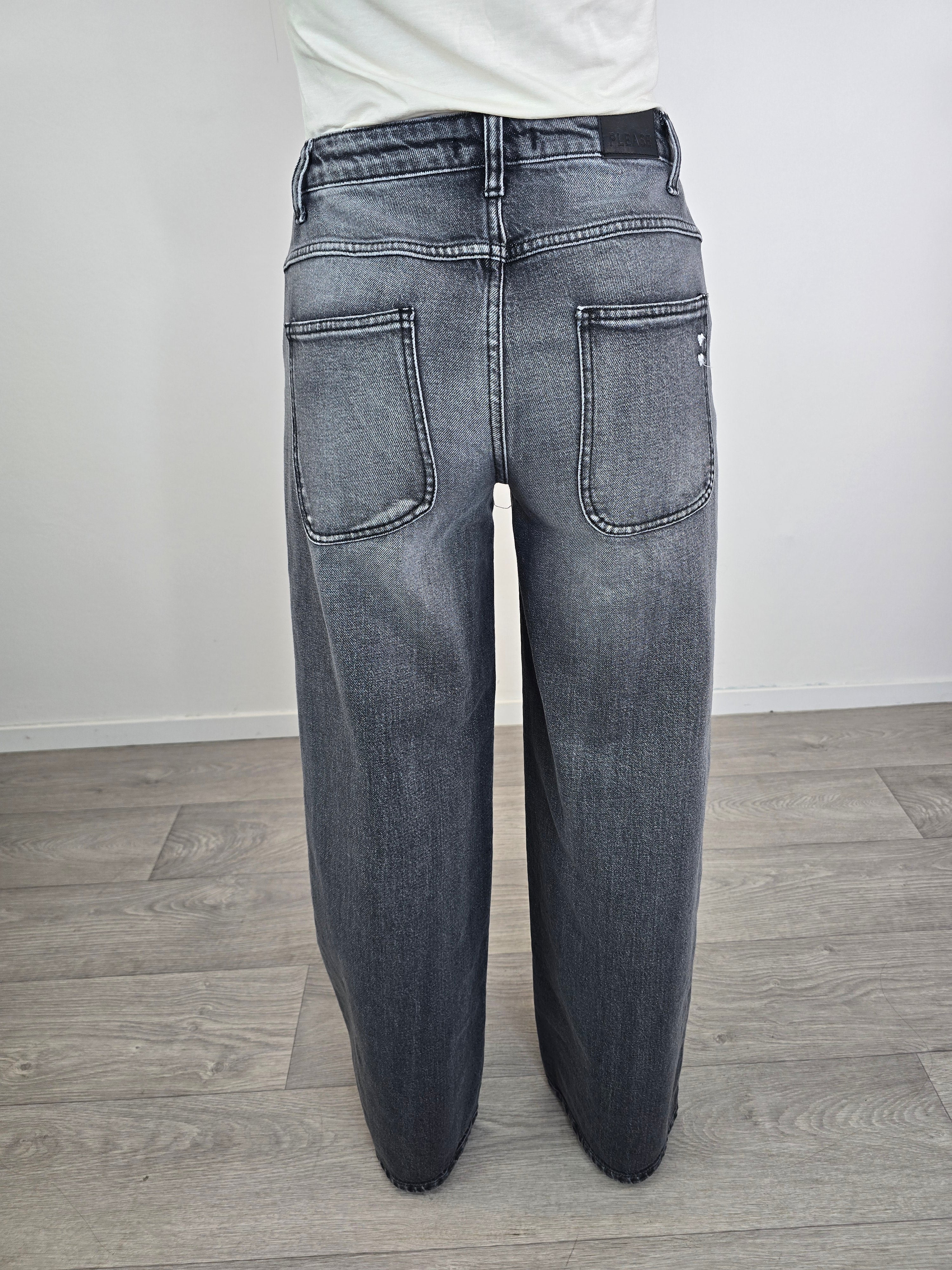 Plaese - Jeans a palazzo - Nero slavato - Image 3