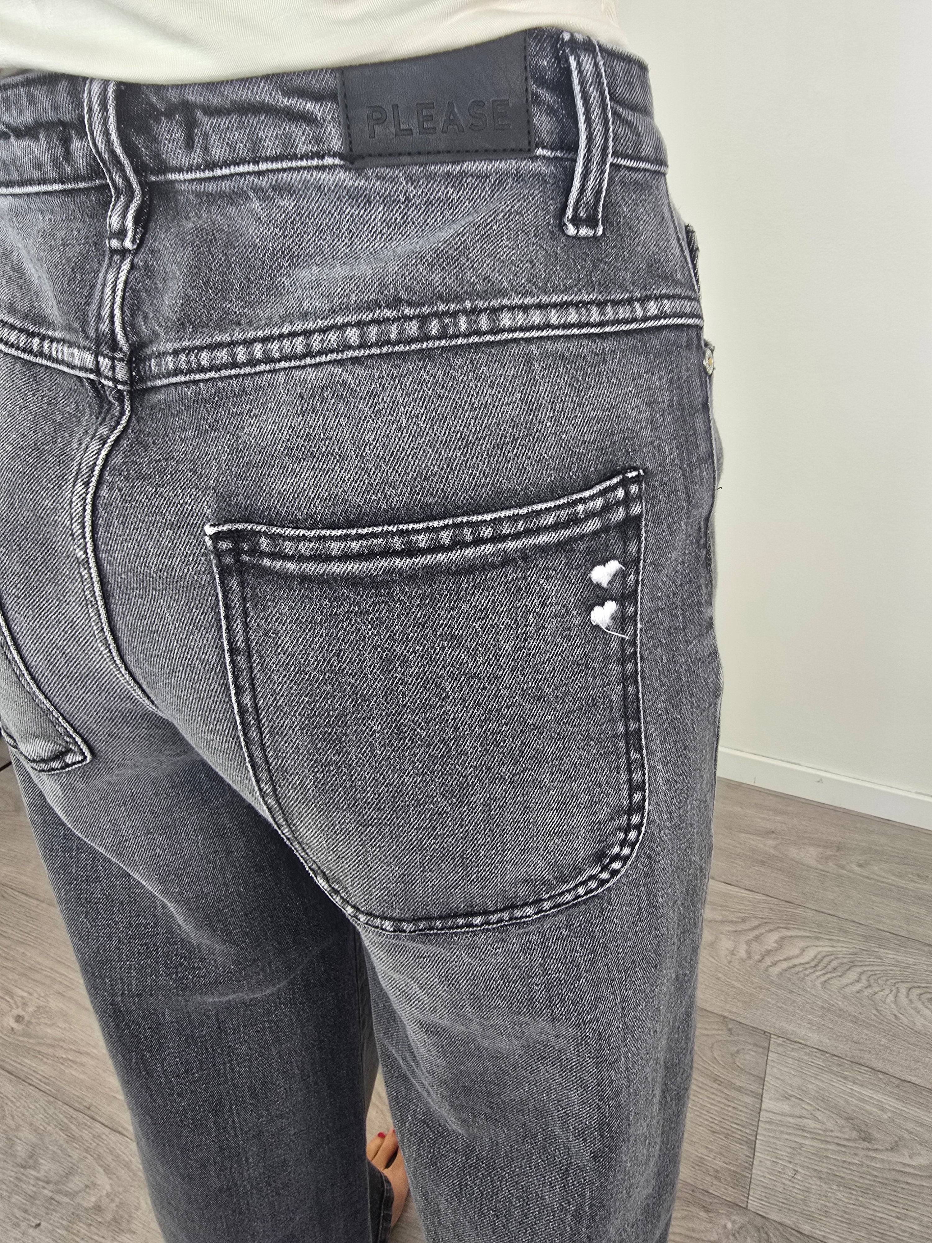 Plaese - Jeans a palazzo - Nero slavato - Image 4
