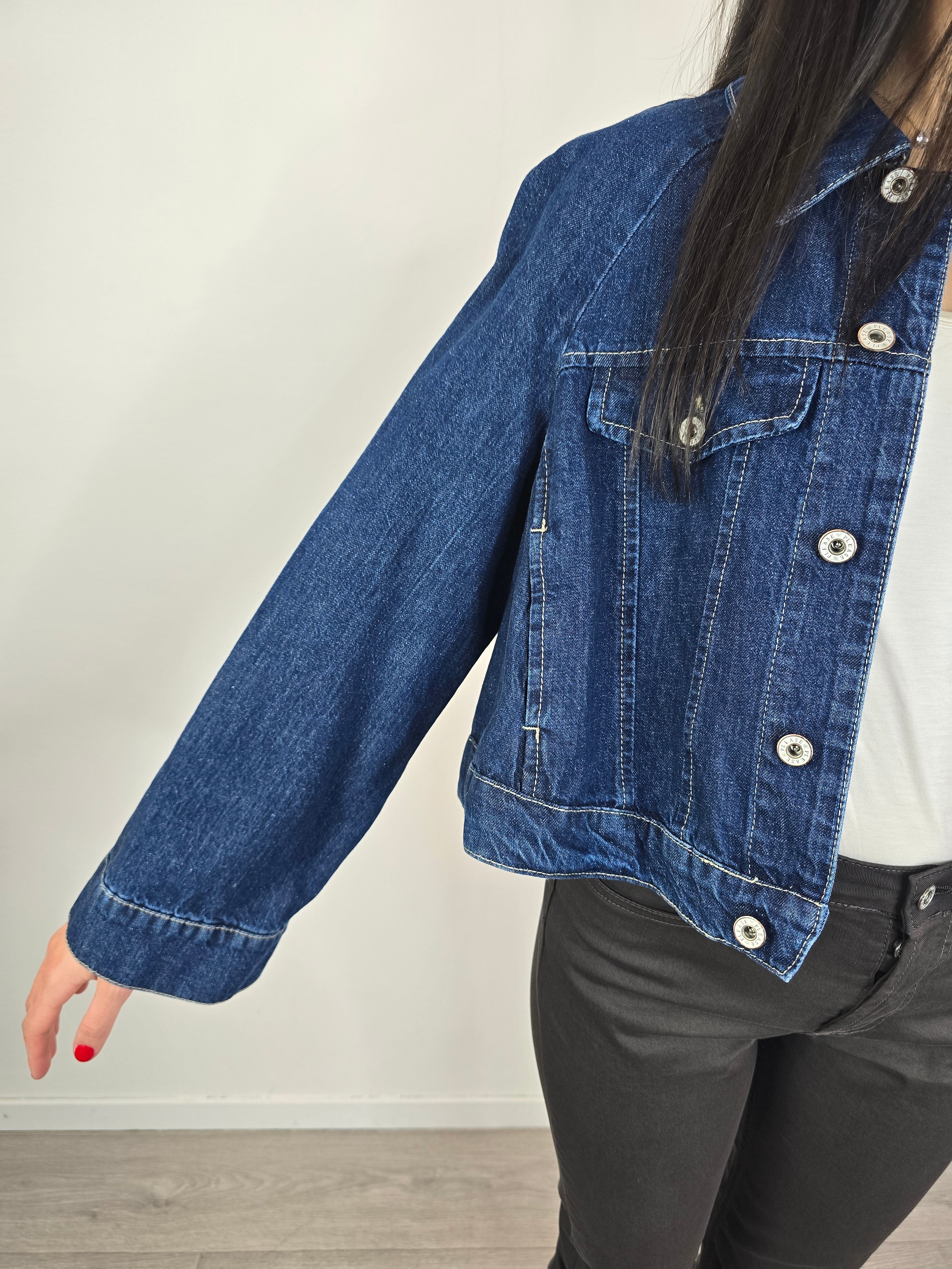 Please- Giubbino di jeans svasato - blu - Image 4