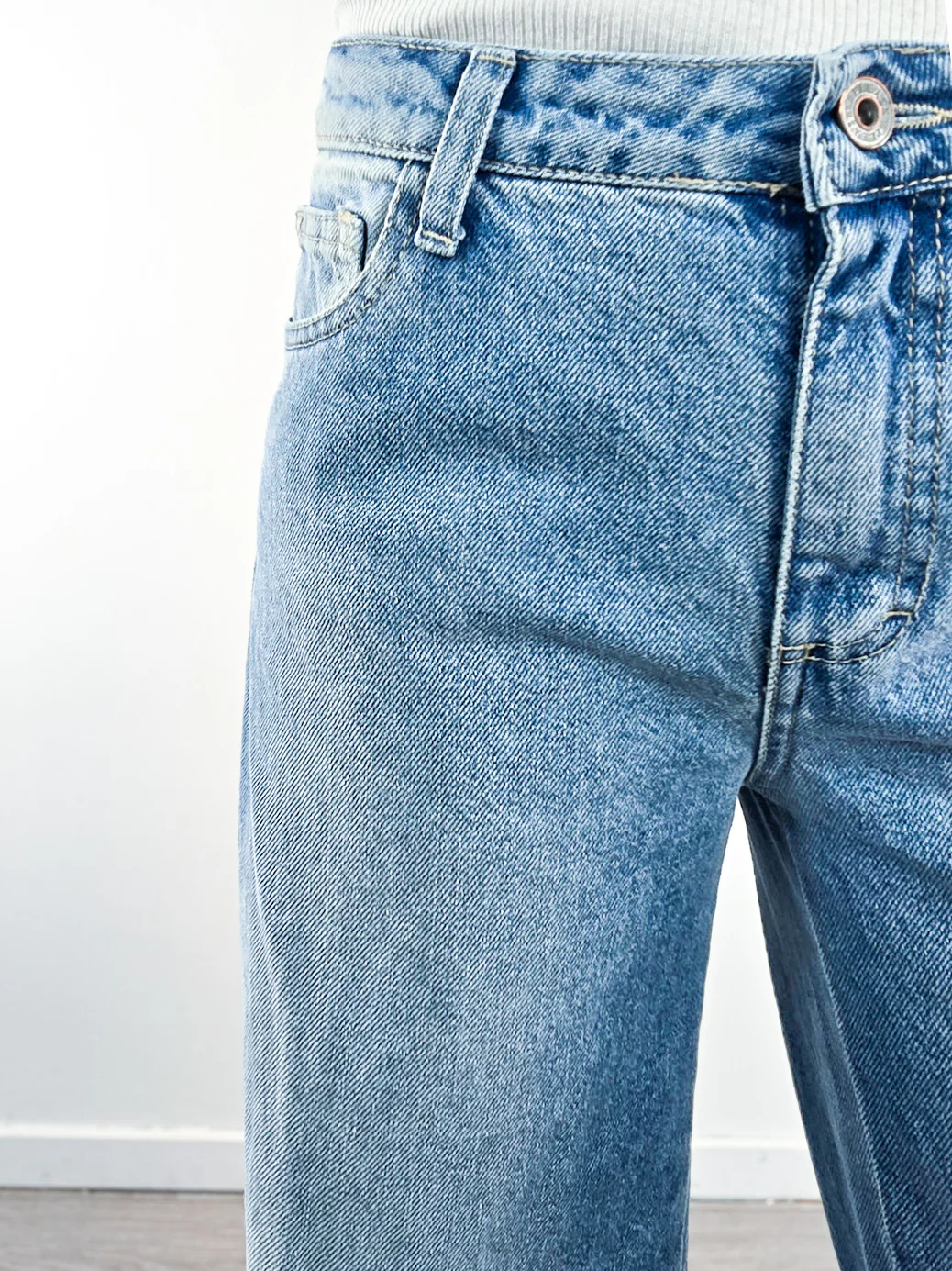 Please - Denim con dettaglio macramè - Azzurro - Image 3