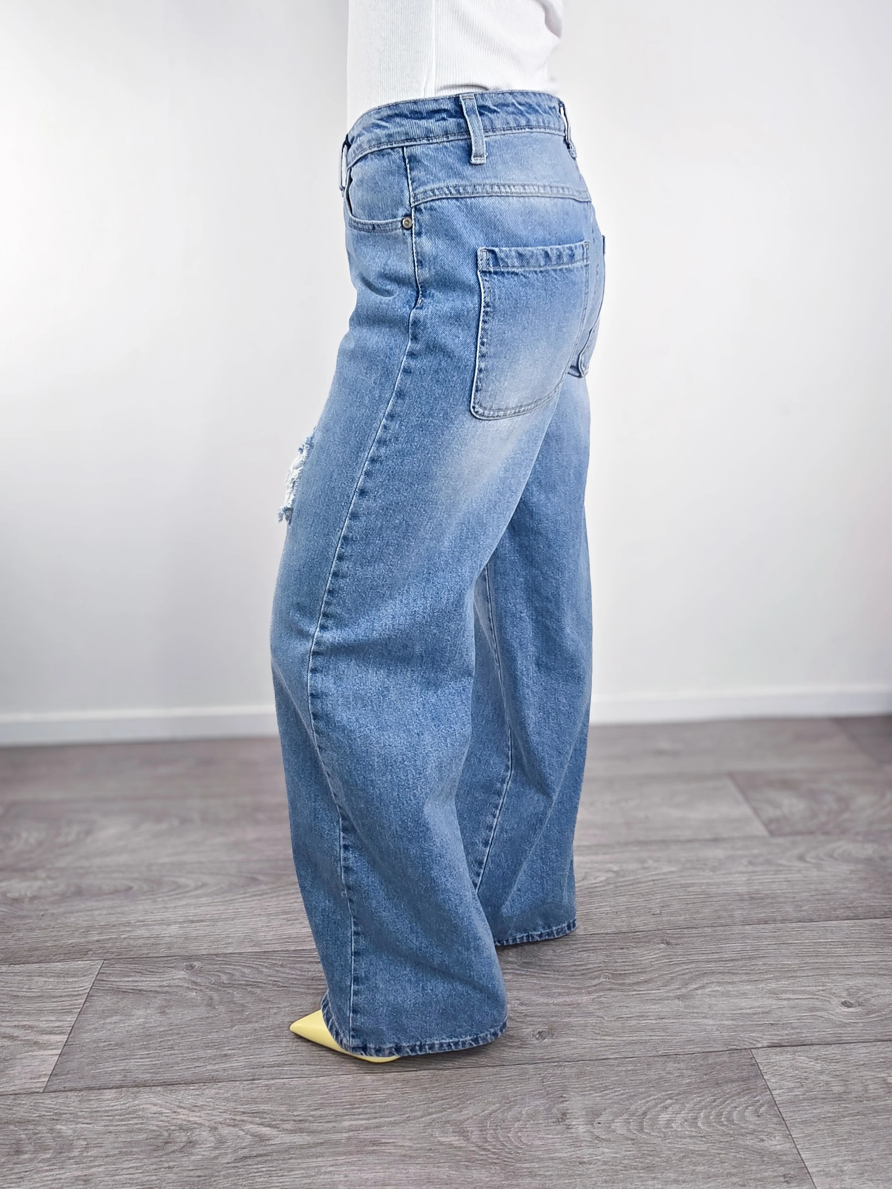 Please - Denim con dettaglio macramè - Azzurro - Image 4