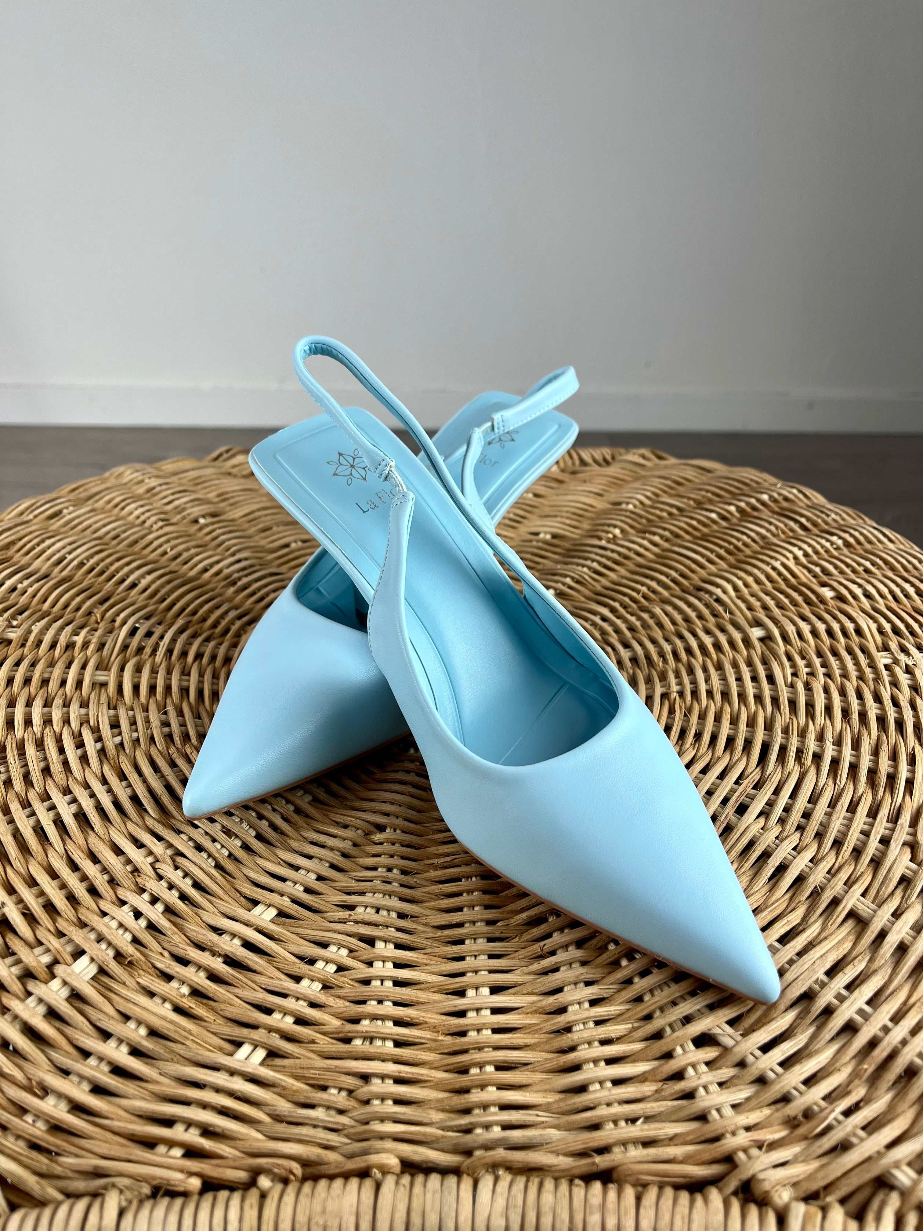 Slingback a punta - Azzurro - Image 3