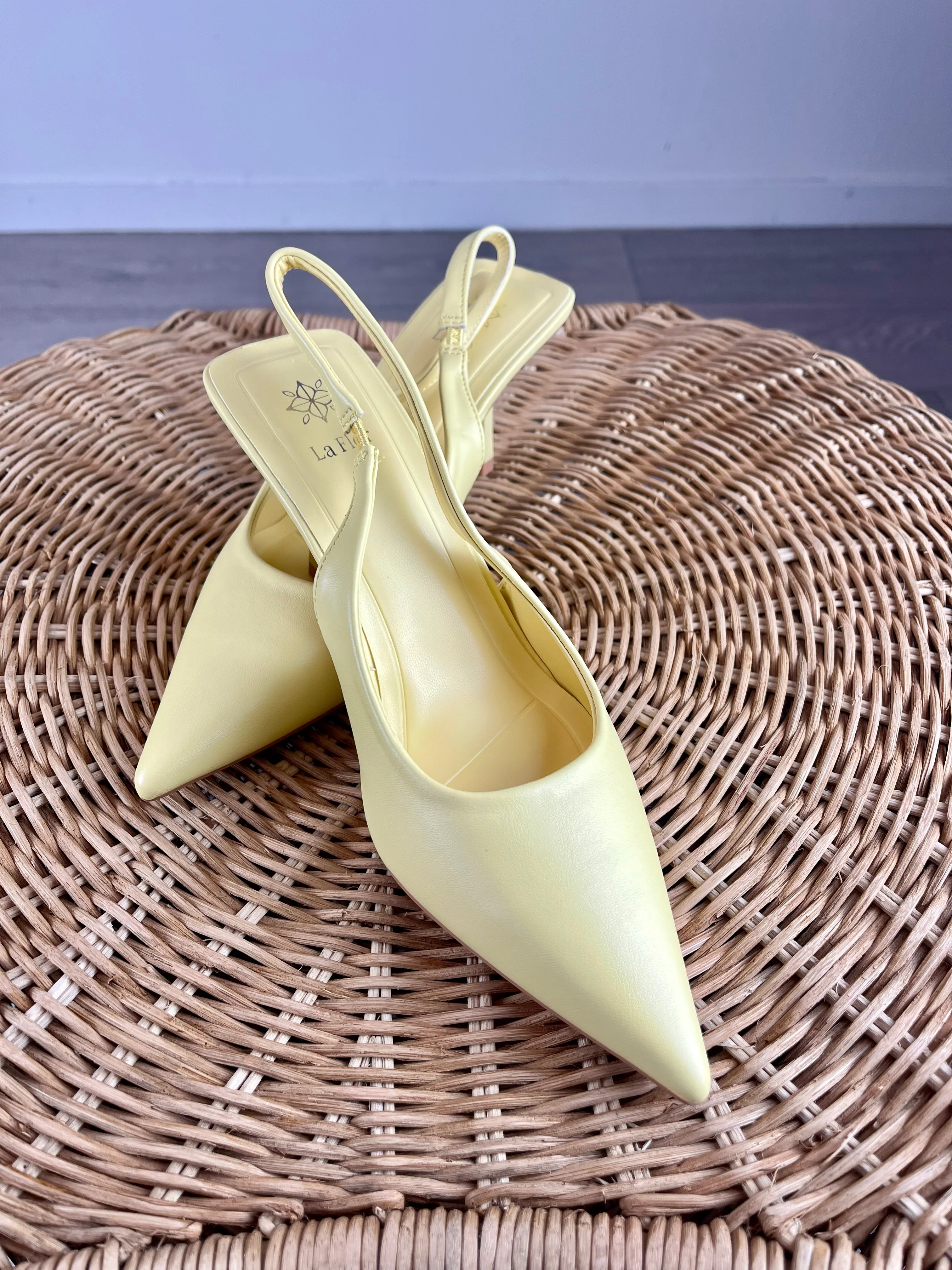 Slingback a punta - Giallo - Image 3