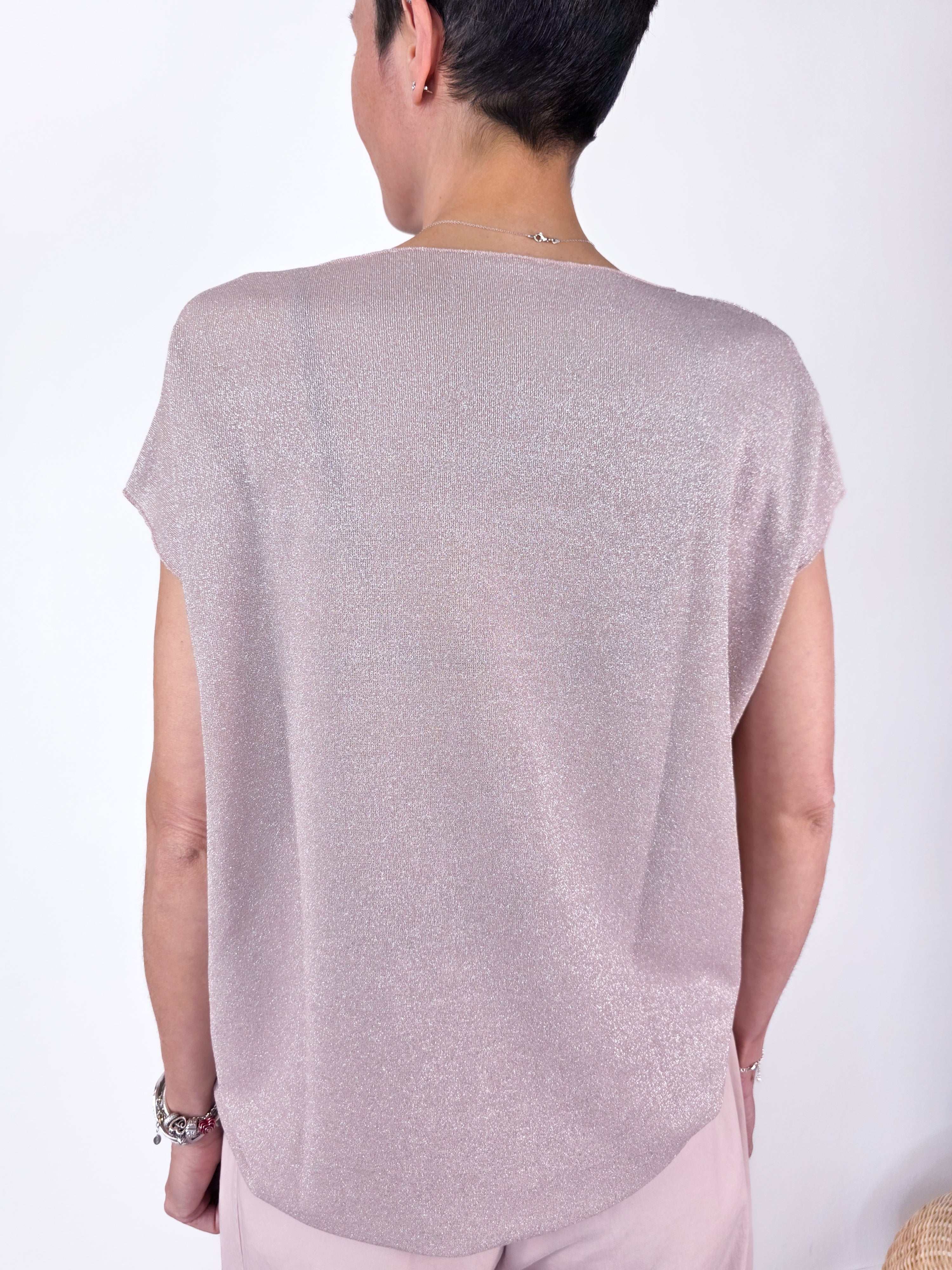 Susy Mix - Blusa in lurex - Rosa - Image 3