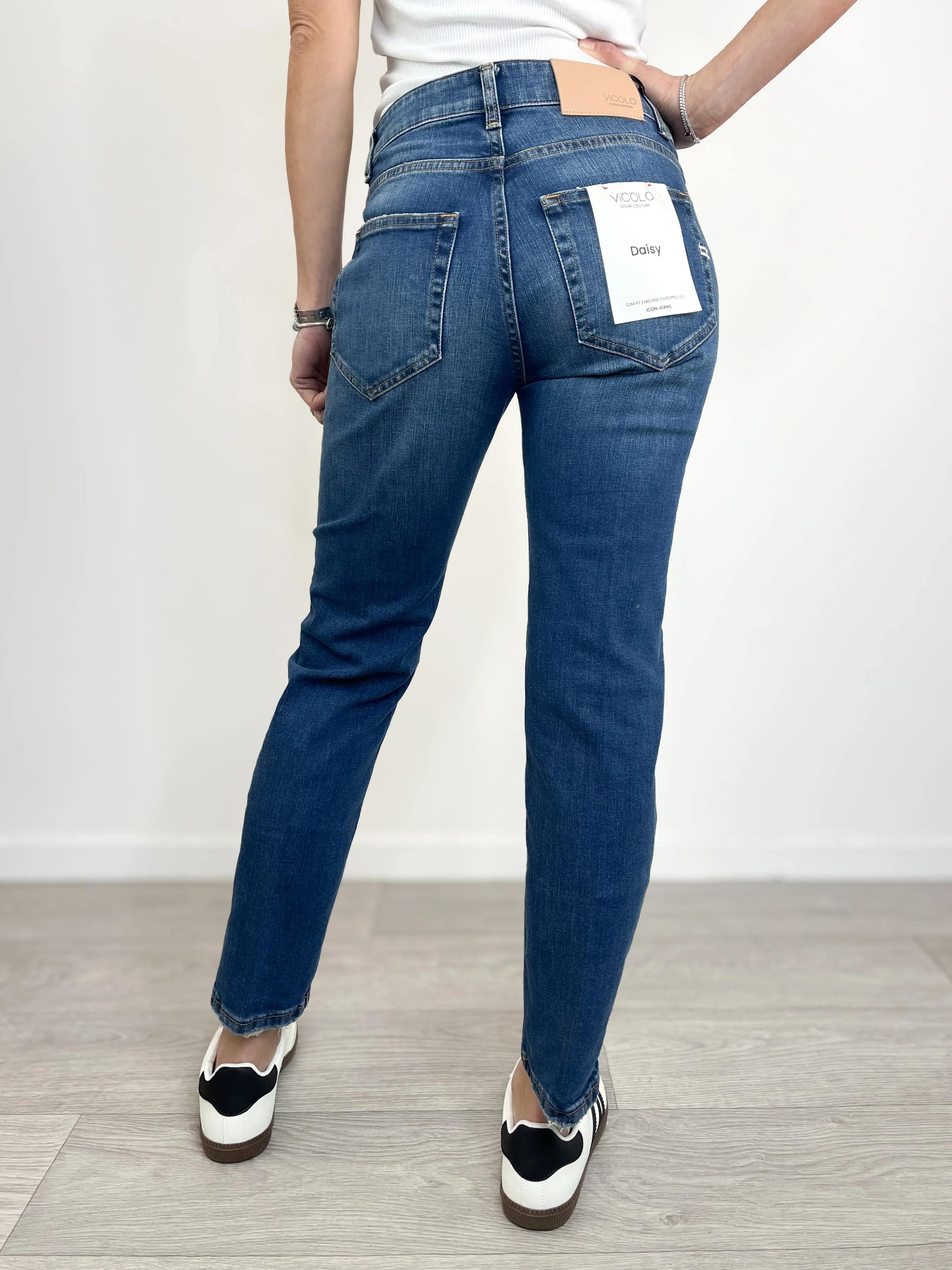 Vicolo - Jeans Daisy a sigaretta cropped - Blu - Image 2