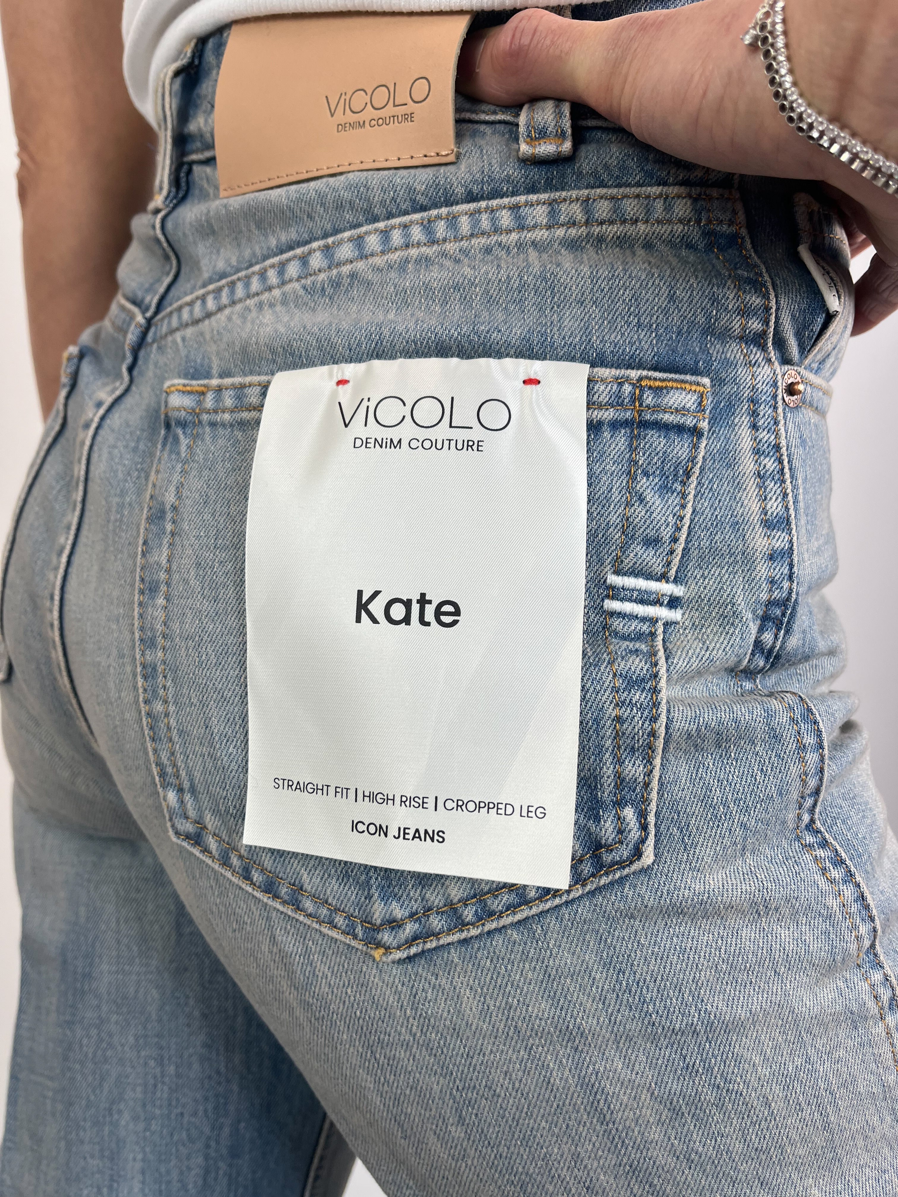 Vicolo - Jeans Kate effetto Vintage - Azzurro - Image 3