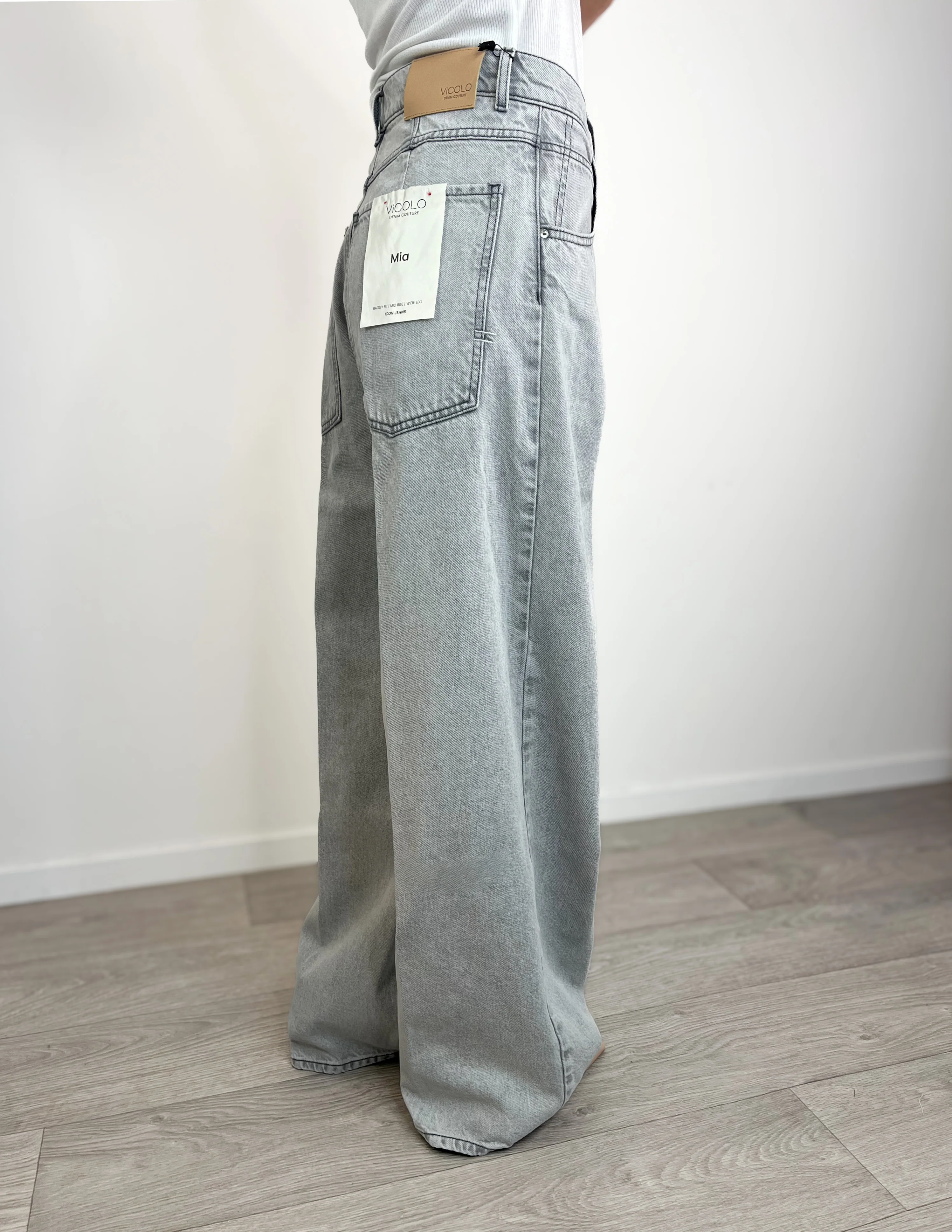 Vicolo - Jeans Mia a palazzo - Grigio chiaro - Image 3