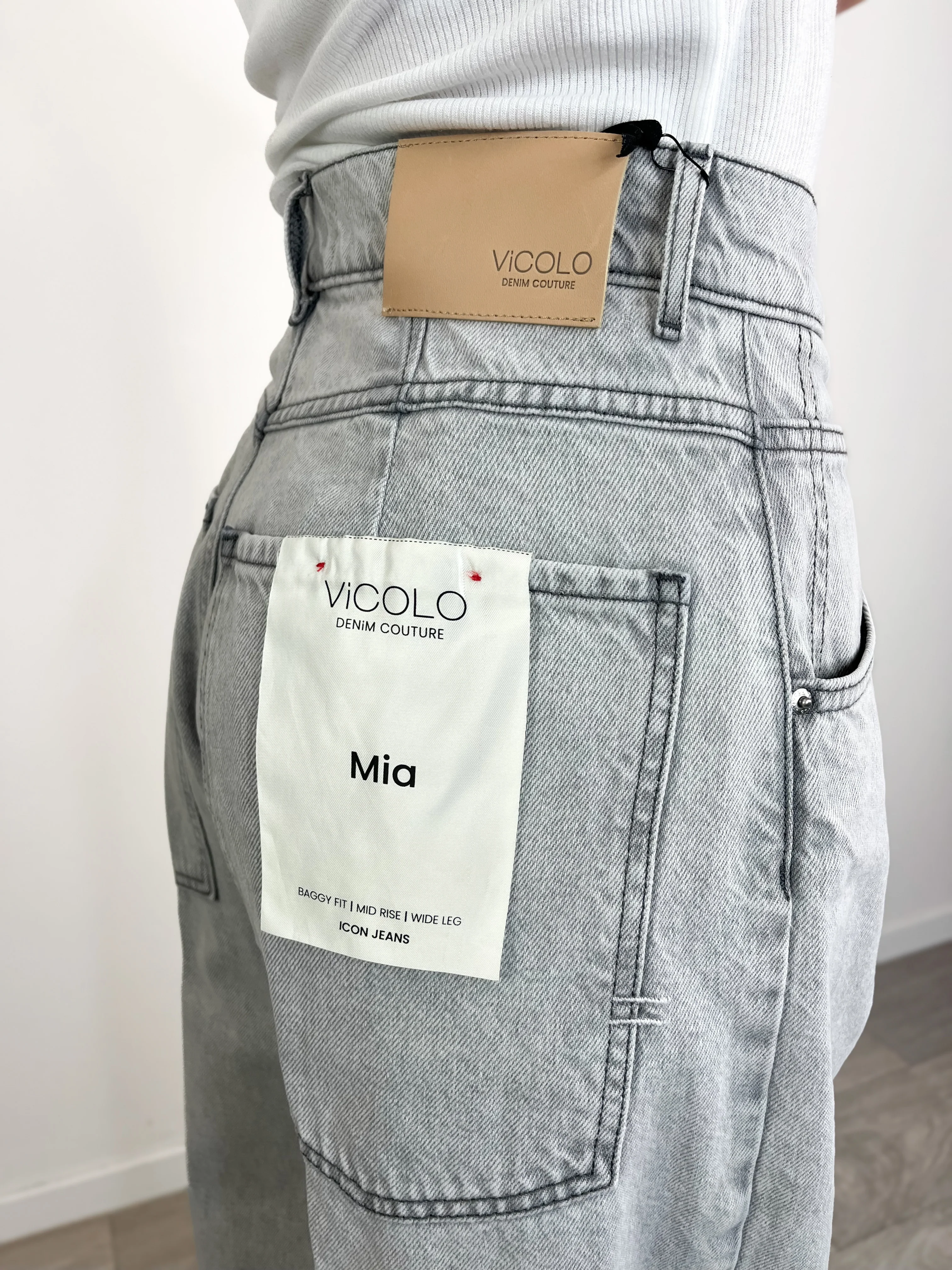 Vicolo - Jeans Mia a palazzo - Grigio chiaro - Image 4