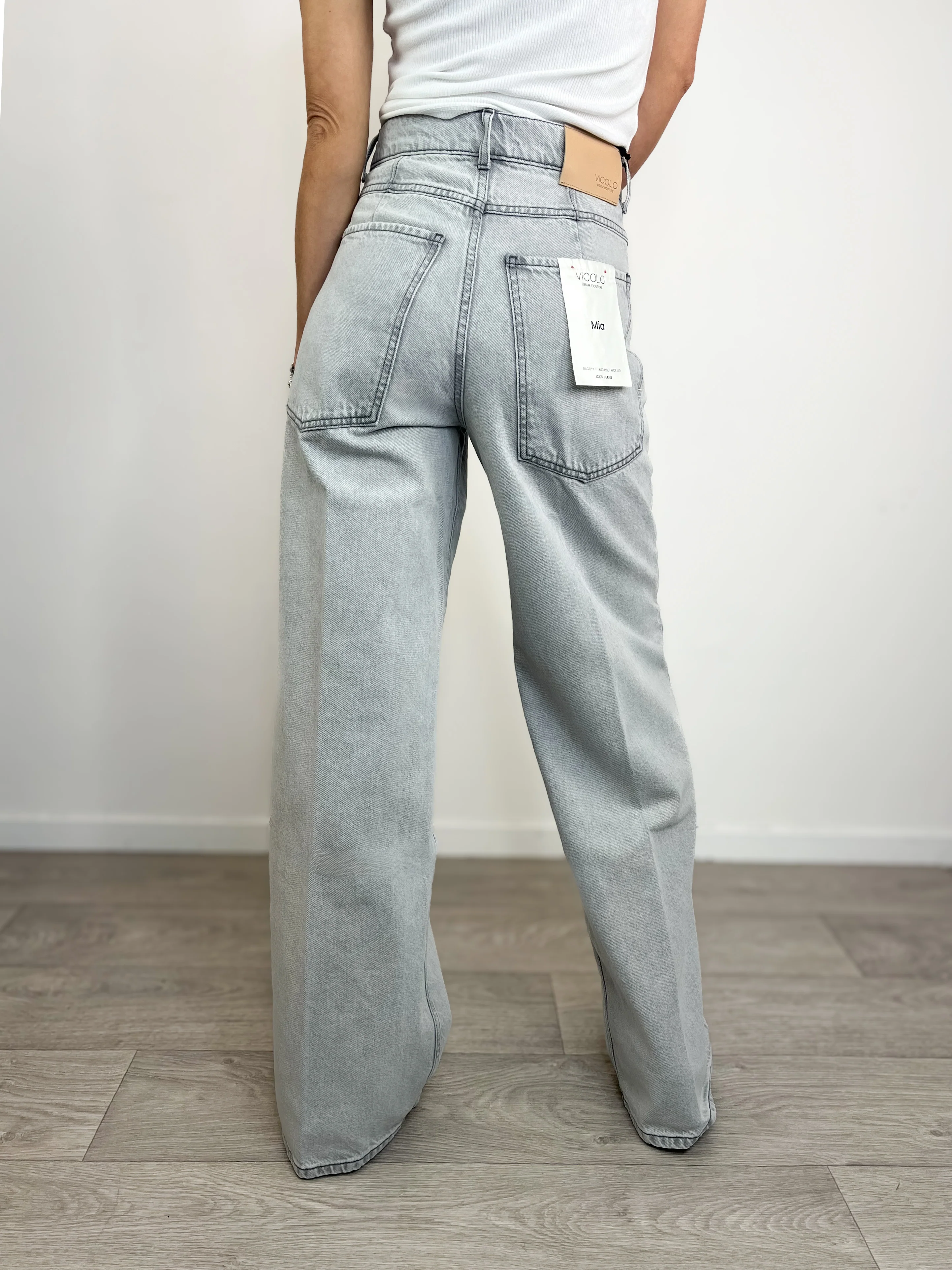 Vicolo - Jeans Mia a palazzo - Grigio chiaro - Image 5