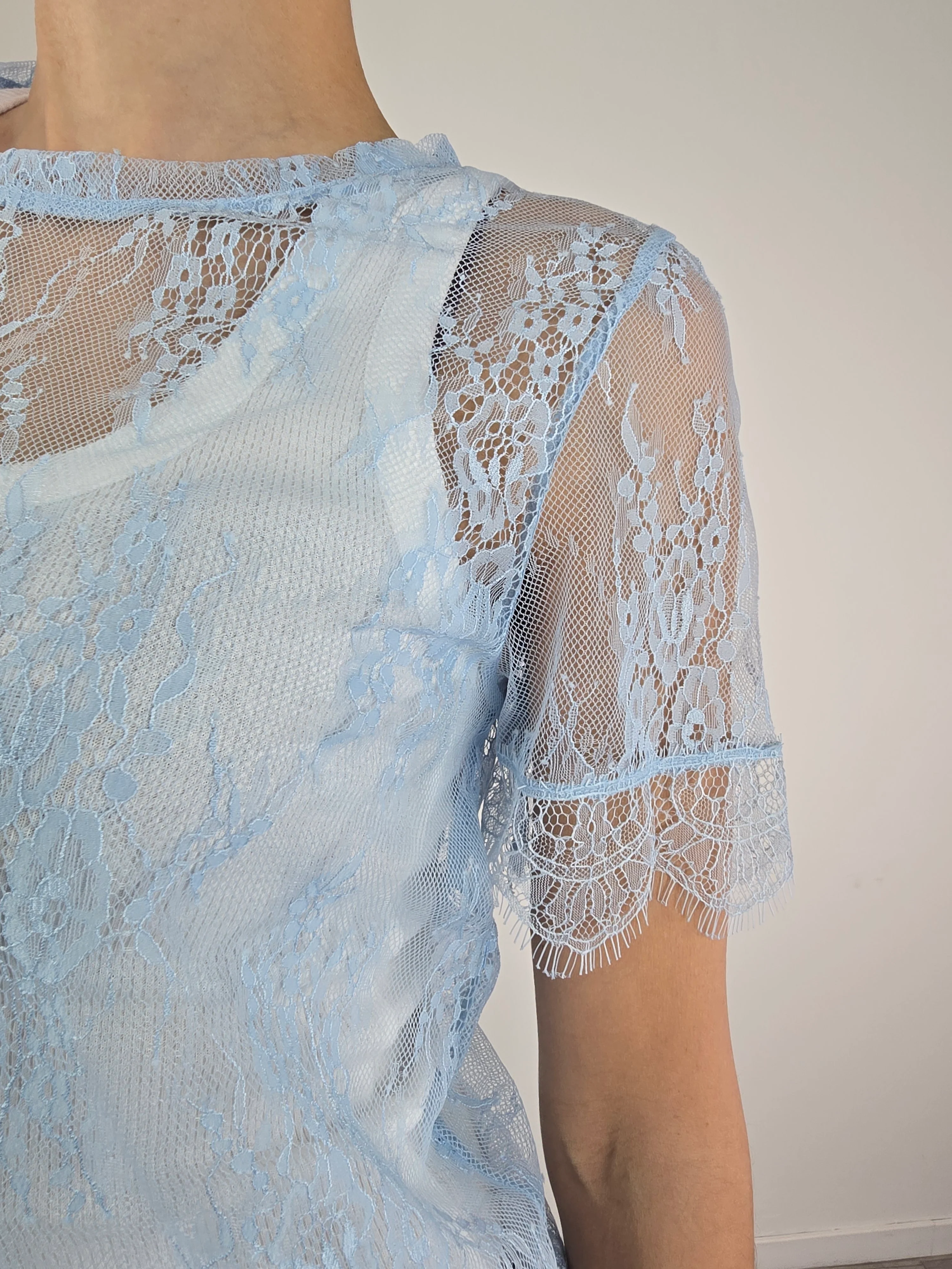 You Decide - Blusa in pizzo - Azzurro - Image 3