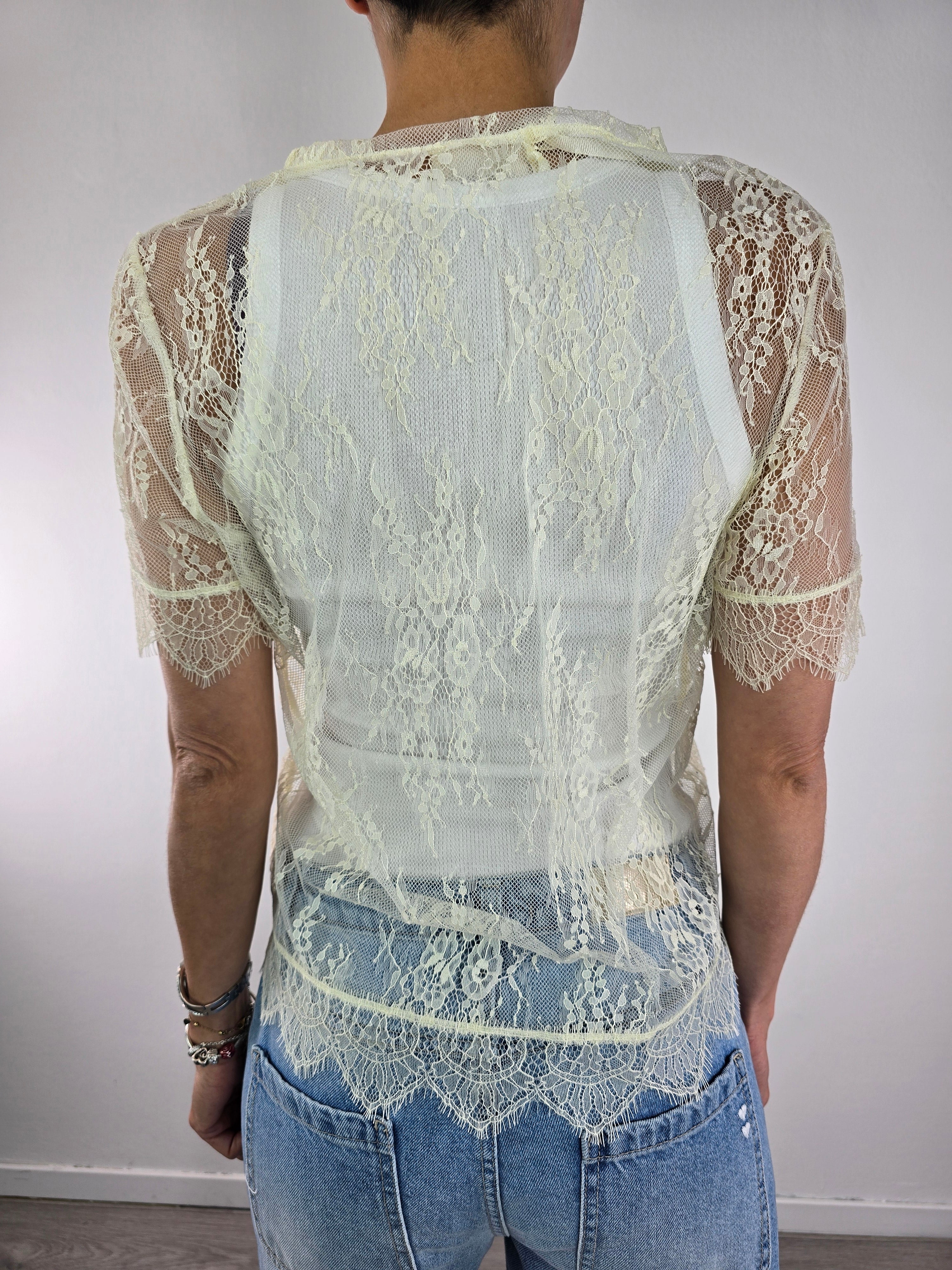 You Decide - Blusa in pizzo - Panna - Image 3