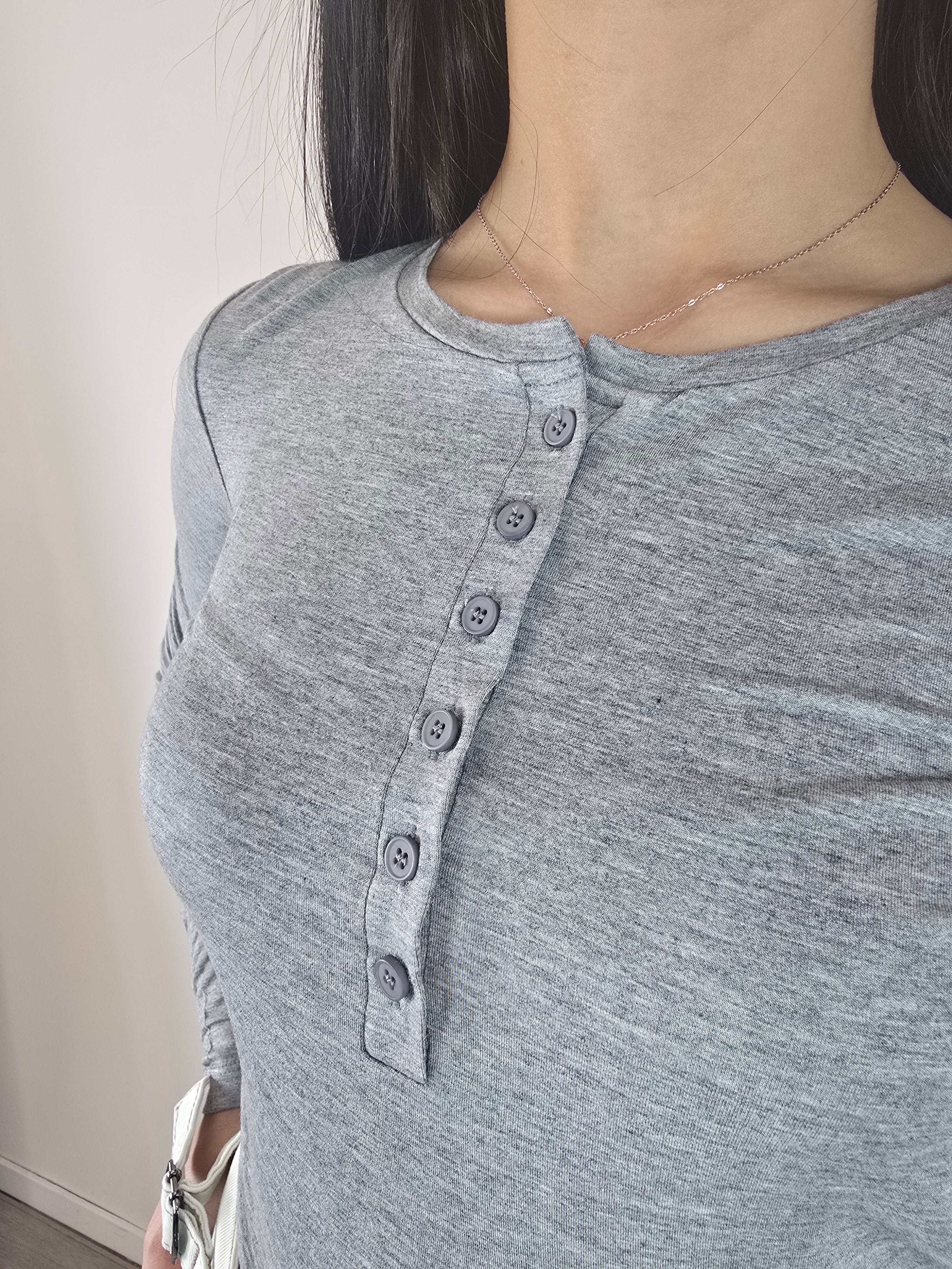 You Decide - Maglia serafino - Grigio - Image 3